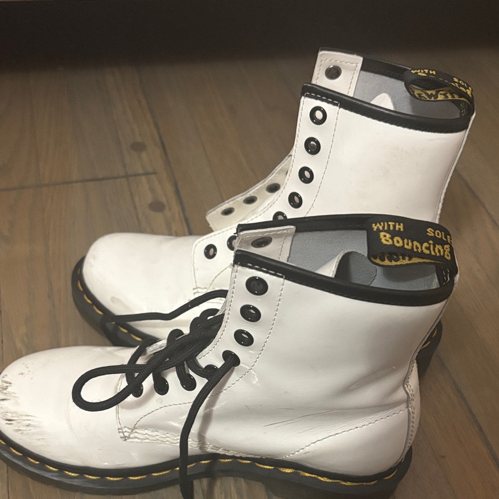 Dr. Martens White Combat Boots